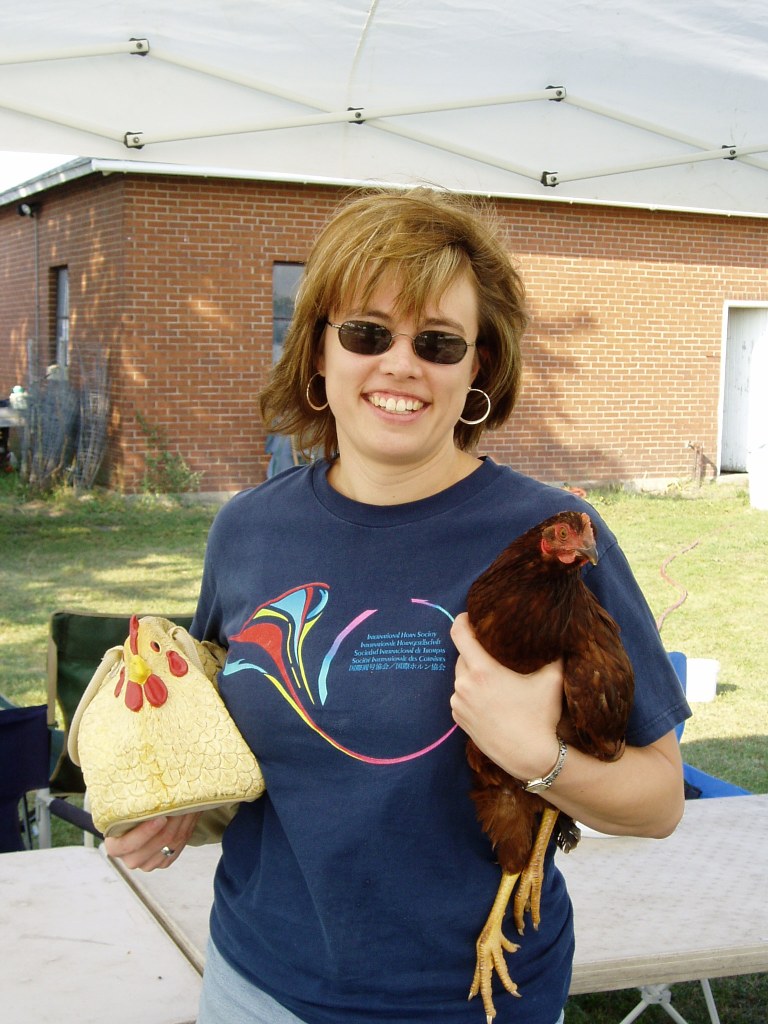 Jen with Chicken Purse